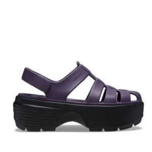 CROCS Platform Sandals in Deep Purple with Black Sole